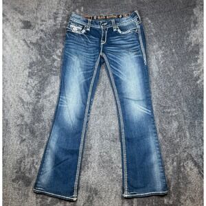 Rock Revival Jillian Easy Boot Jeans Womens 28 Medium Wash Bootcut Embellished